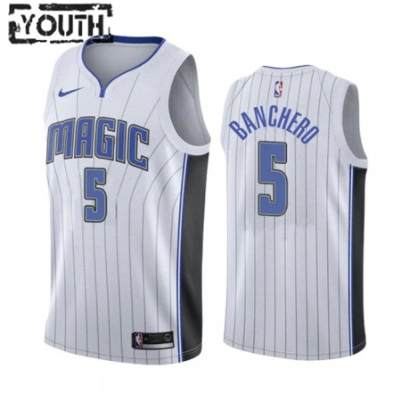 Dječji NBA Dres Orlando Magic Paolo Banchero 5 Nike 2022-23 Association Edition Bijela Swingman